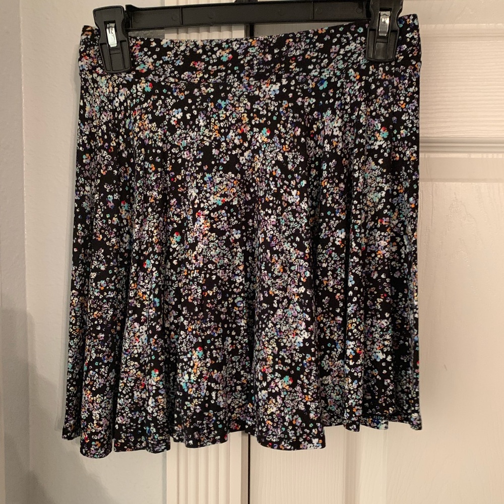 floral printed black skirt